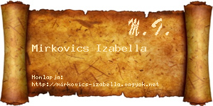 Mirkovics Izabella névjegykártya